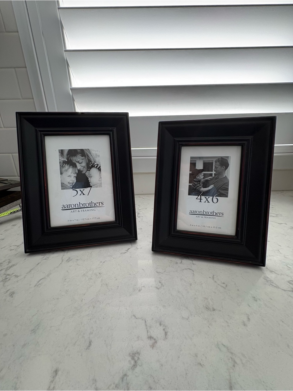 2 Black Decorative Photo Frames - 4x6 and 5x7